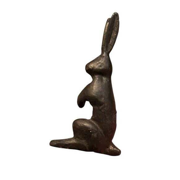 Cast Iron Antique Early 1900’s Cast Iron Bunny Rabbit Napkin Ring Holder - Picture 7 of 8